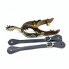 QualiTime Western Cowboy Spurs with Straps Set - Antique Solid