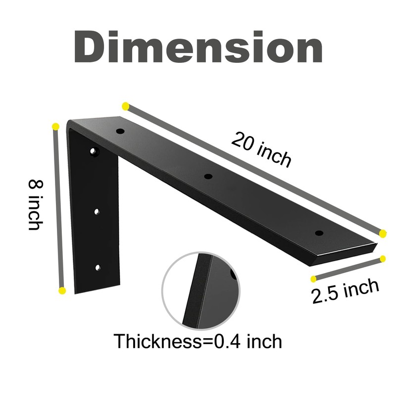 WINKER Countertop Support Bracket 4 Pack Heavy Duty Hidden L