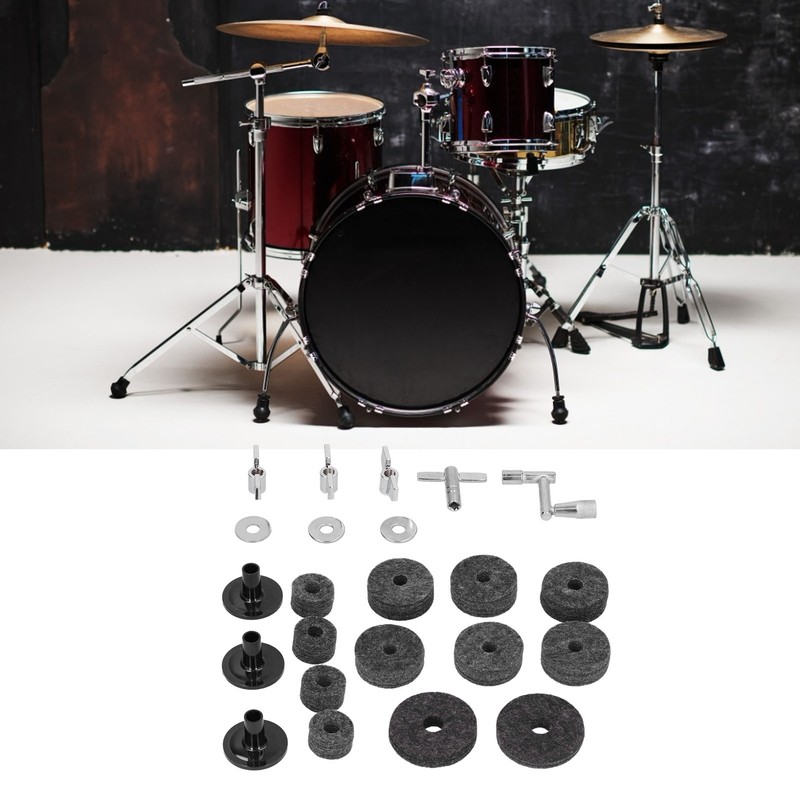 23Pcs Cymbal Felts Sets Stent Tube Clutch Wing Nuts Washer