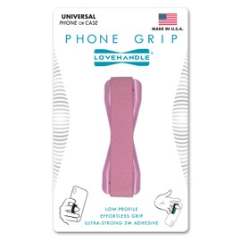 LOVEHANDLE Universal Phone Grip for Smartphones & Mini Tablets - Phone Holder for Hand - Wireless Charging Compatible - Made in The USA - Solid Blush