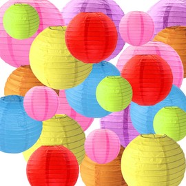 Colourful Paper Lanterns, Pack of 24 Lampshade, Paper Lanterns, Paper Lanterns, Colourful Paper Lantern, Paper Lantern, Round Paper Lantern