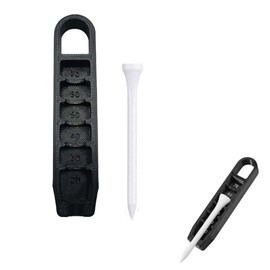 Golf Tee Height Adjuster with 6 Adjustable Settings Plastic Tee Positioner Tool for Consistent Swing Practice, Golf Training Accessories, Fits All Standard Tees (Black, White)