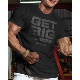 New Day Same Goal, Get Big Funny Bodybuilding Lifting T-shirts for Men (LG, Get Big Black)