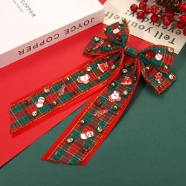 YAHPERN Christmas Hair Bows for Women - 3 Pack (Red, Green) - Festive Bow Clips - Adult Women's Accessory