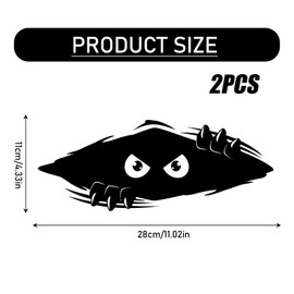 FAINCA Pack of 2 Monster Stickers, 3D Peeking Monster Cartoon Car Sticker, Waterproof Car Sticker, Graffiti Sticker, for Car Window, Bumper, Laptop, Motorcycle