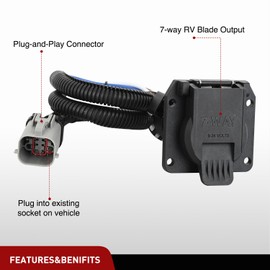 Nilight 7 Pin Trailer Wiring Harness Kit 55243 Vehicle Side 7 Way RV Blade USCAR Plug Compatible with 1999 2000 2001 Ford F250 F350 F450 F550 Super Duty F-250 F-350 F-450 F-550 Tow Hitch Accessories