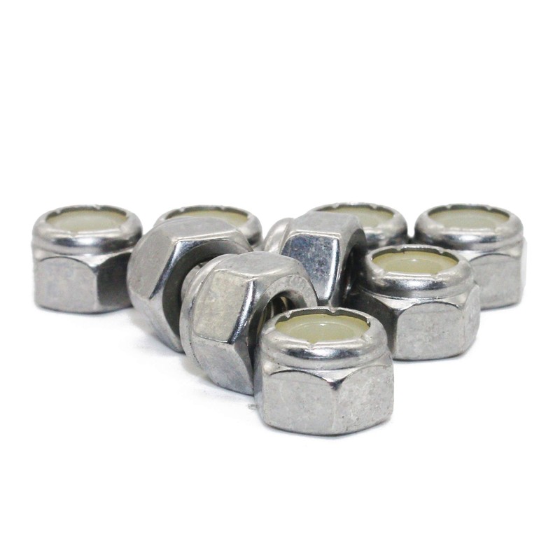 Quantity 50Pcs 1/4-20 Nylon Insert Hex Lock Nuts, 18-8 Stainless