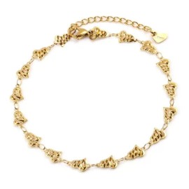 Pulsera De Tobillo, Tobillera De Corazones Acero Inoxidable