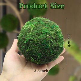 YGbridge Large Decorative Moss Balls, 8 Pcs 3.5" Green Dried Moss Spheres, Greenery Balls Faux Mossy Globes, Balls for Bowls Filler, Wedding Decors, Centerpiece (3.5"- Set of 9)