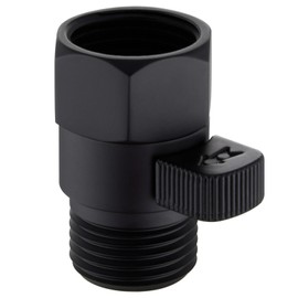 Water Flow Control Valve, Angle Simple Brass Water Pressure Regulator, Bathroom Shut Off Valve, Turn Off Water Switch for Shower head Hose Bidet Sprayer, Matte Black