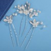 Missgrace Women Silver Gold Simple Rhinestones Pearls Hair Pins Headpiece