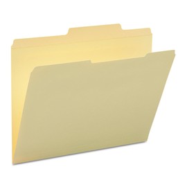 Smead File Folder, Reinforced 2/5-Cut Right of Center Position, Guide Height, Letter Size, Manila, 100 Per Box (10376)