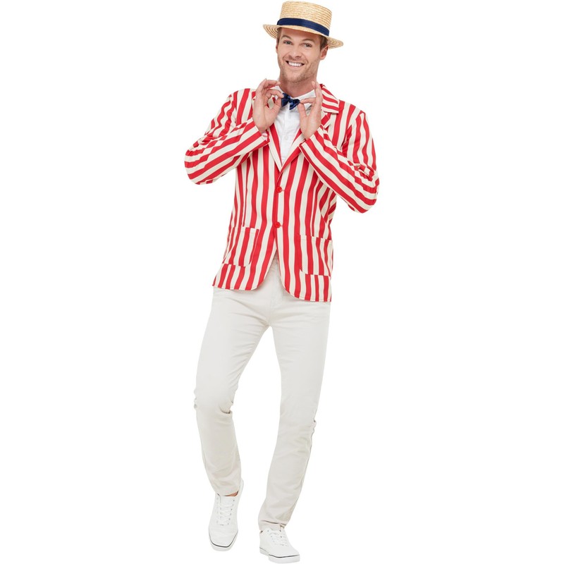 Smiffys 20s Barber Shop Costume, Red & Cream with Jacket,