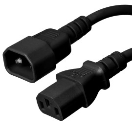 Iron Box IEC C14 to C13 Power Cord - 2 Foot, 10A/250V, 18 AWG - Iron Box # IBX-4902-02