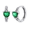 Silvora 925 Silver Hoop Earrings, Women's Ring Earrings, Heart, Birthstone,