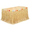 Fovths Luau Grass Table Skirt Natural 9 Feet x 29.5