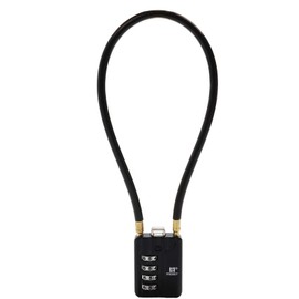 RESET-204 4 Digit Combination Padlock with 12 inch(30 cm) Steel Cable for Locker Lock Luggage Suitcase Gun Case Toolbox Helmet,5 mm Diameter,Black