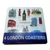 Artistic London Beverage Souvenir Coasters, Set of 4 Coasters! Artistique!