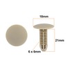 100pcs 6mm Hole Plastic Rivets Fastener Push Clips Khaki for