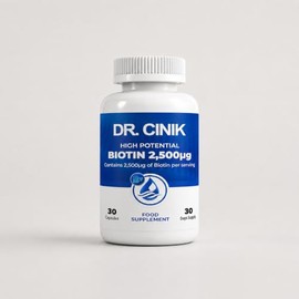DR. Cinik High Potential Biotin 2,500mcg Tablets, Vitamin B7 Food Supplement for Hair & Skin Support, 30 Tablets, Gluten-Free, Lactose-Free