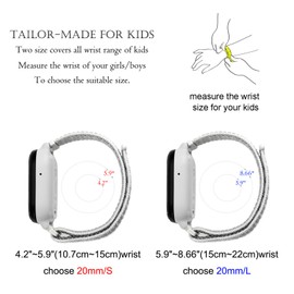 IVAPPON Hook Loop Gizmo Watch Nylon Strap with Quick Release Pins, 20mm Surf Blue Sport Watch Band Compatible with Gizmo Watch 2/1