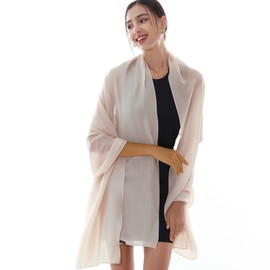 RIIQIICHY Stole Women's Festive Fur Evening Dress Chiffon Scarves Scarves Pashmina Shoulder Scarf Summer Wedding, Almond Brown