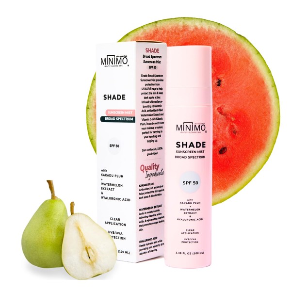Minimo Shade SPF50+ Hydrating Sunscreen Mist Brightens Dark Spots Soothing