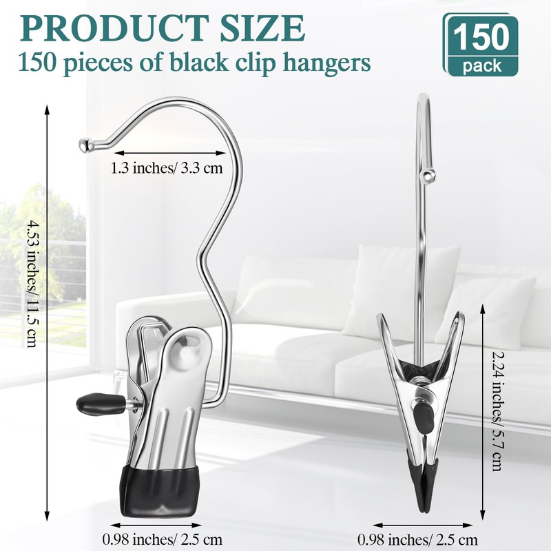 Yinder 150 Pcs Boot Hangers Clips Laundry Hooks Hanging Stainless