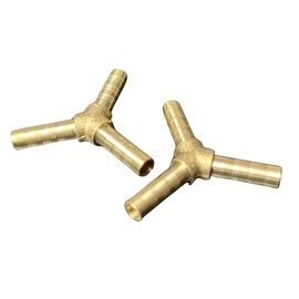 2 x T- / Y hose connectors, hose connection, adapter, brass (2 x Y-hose connectors, 6 mm)