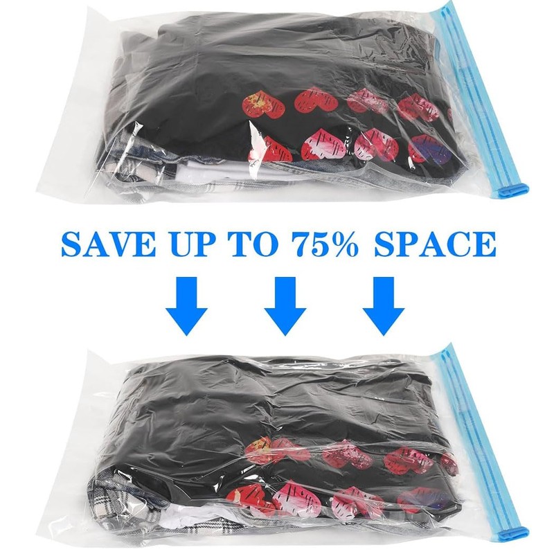 iDopick 8 Pack Compression Bags for Travel,Cream Roll Up Space
