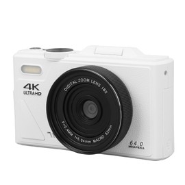 Digital Camera, 64MP 4K UHD Vlogging Camera with 3 Inch Flip Screen, 18X Digital Zoom, Anti Shake, Autofocus, Webcam Function, Retro Digital Point and Shoot Camera for Travel