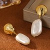 GZQ Gold Shell Drop Dangle Earrings for Women Chunky Statement