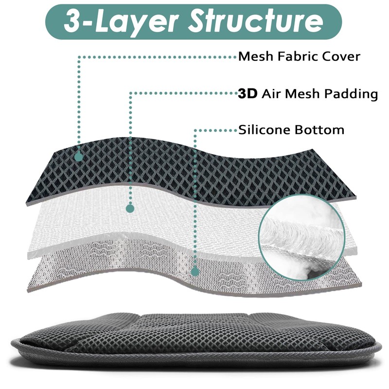 AEROiVi Car Seat Cushion for Driving, Breathable 3D Air Mesh,