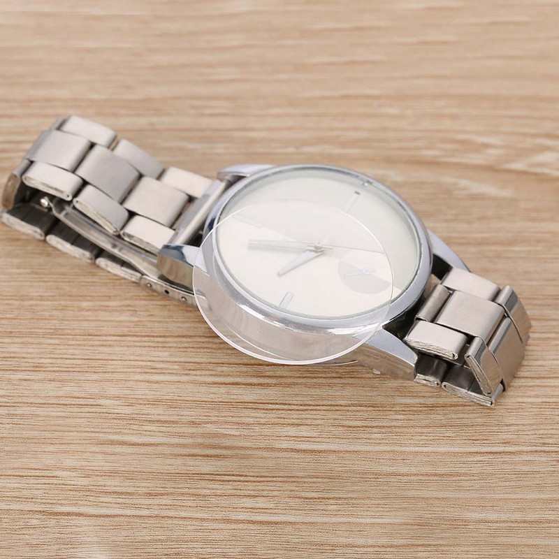 1 Pair 1.0mm Thickness Transparent Round Watch Crystal Glass for