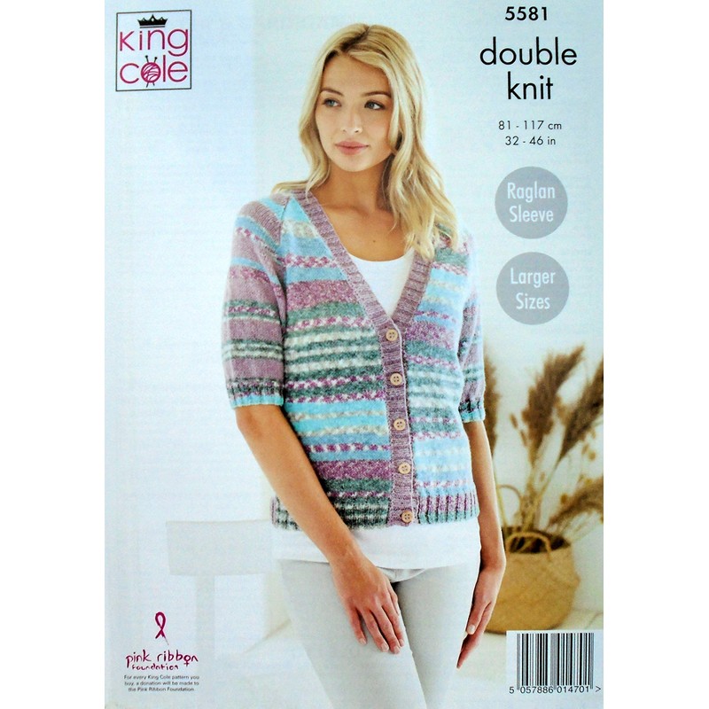 King Cole Knitting Pattern Ladies Cardigan and Jumper in Drifter