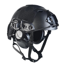 Airsoft Fast Helmet Set PJ Type Tactical Paintball Helmet Adjustable Size for Adult and Teenager (Black, L)