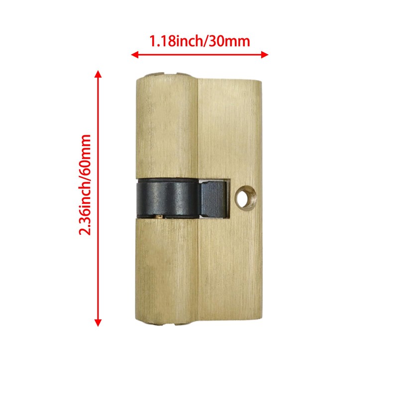 Savagrow 60mm Lock Cylinder with 3 Keys Solid Brass Door