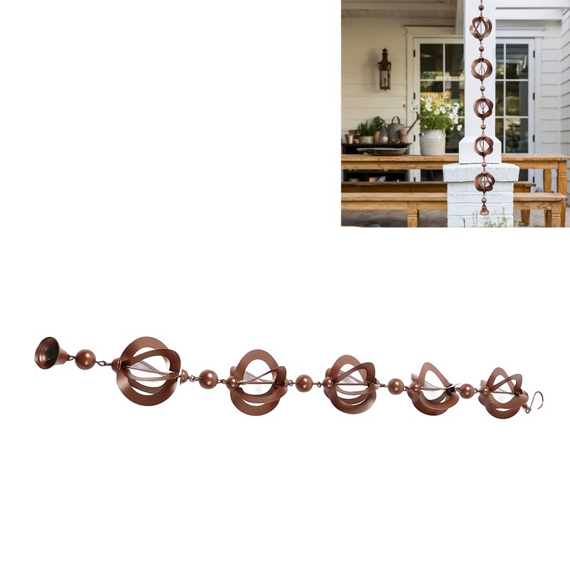 Hanging Rain Chain Metal Decorative Rotating Hollow Rain Chain for