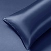 5Pc Silk Bedding Queen Set - Navy Blue Satin Sheets