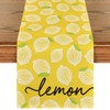 Yellow Leaves Lemon 210 GSM Summer Table Runner, Seasonal Kitchen