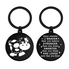 EE&YU Cow Gifts for Women Men - Cute Cow Lover Birthday Keychain Decorations for Girls Boys Her Him