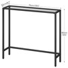 HOOBRO 29.5" Narrow Console Table, Tempered Glass Entryway Table, Modern