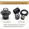 E12 Candelabra Socket,TWDRTDD Black 3-Pack Candelabra Base Lamp Holder Light