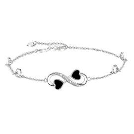 Infinity Love Ankle Bracelet for Women, 925 Sterling Silver Charms, Adjustable Anklet for Women, Infinity Ankle Bracelet, Sterling Silver