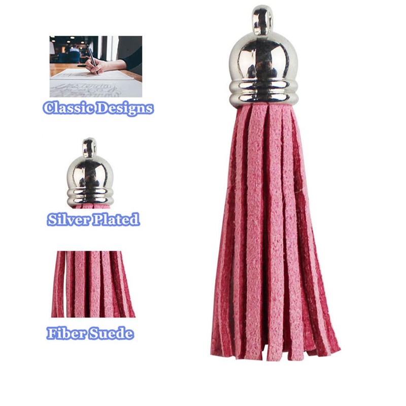 MSCFTFB 100 Pieces 1.5inch Mini Tassels Faux Suede Mala Tassel