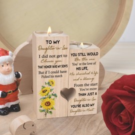 Daughter in Law Gifts, Candlestick - To My Daughter-in-Law, You're more than just a Daughter-in-Law, You’re also my Daughter-in-heart, Christmas Birthday Gift for Daughter-in-law