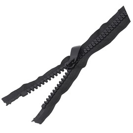 Alomejor Plastic Zipper with Pulls Open End Double Open Super Large Zipper Black Teeth Heavy Duty Zippers(92CM)