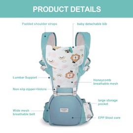 Babytrage für Neugeborene ab Geburt,Babytrage Neugeborene ab Geburt für 0-36 Monate,Baby Trage Ergonomische mit Hüftsitz,Tragetuch Baby mit Lätzchen,Kindertrage für Babys von 4 bis 20 kg
