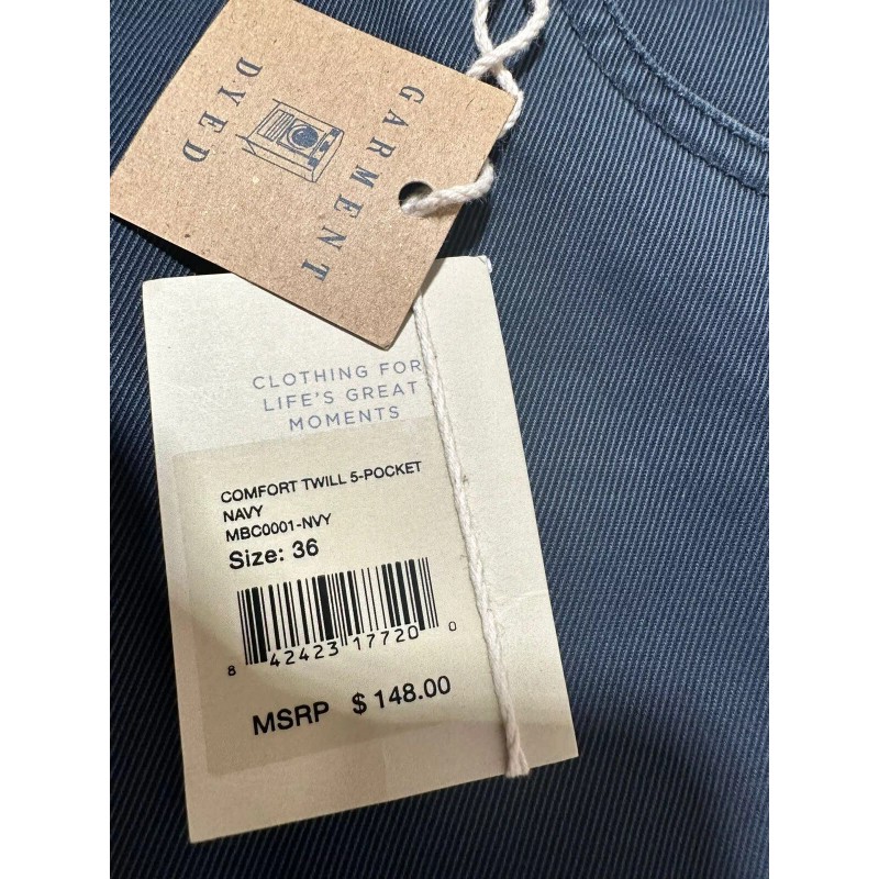 Faherty NWT Faherty Mens Pants Navy Blue 38*34 Comfort Twill