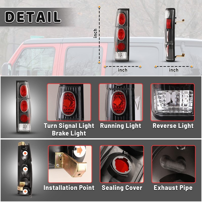 AUTOWIKI Tail Lights LED For Nissan 1986-1994 Hardbody D21 SE
